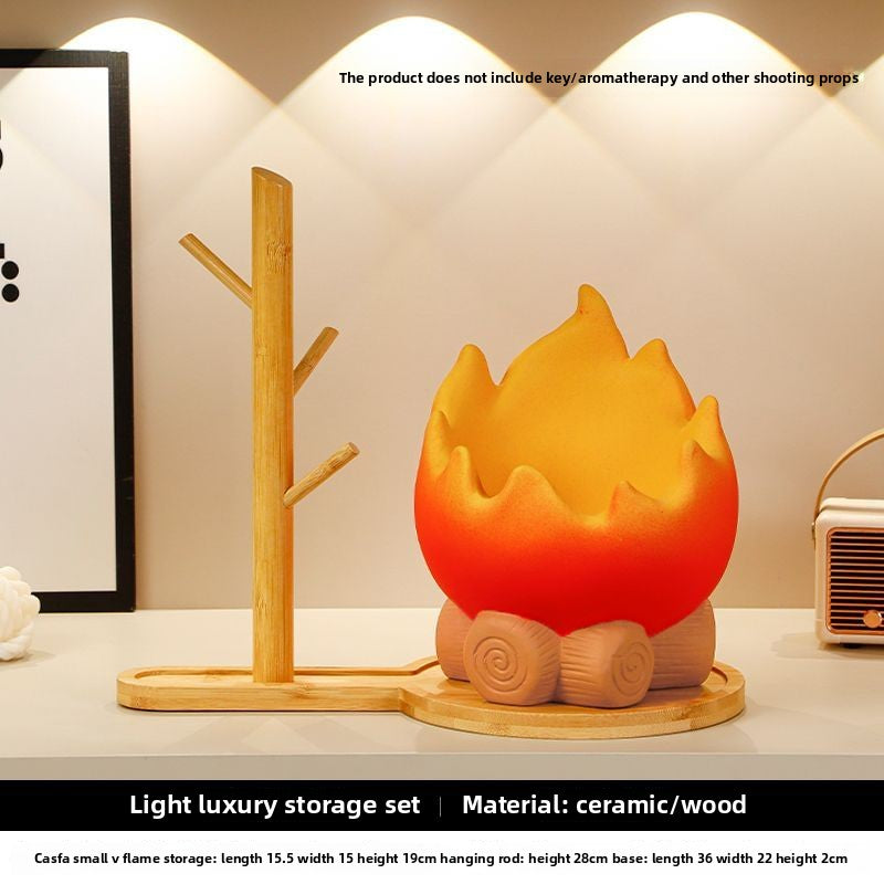 Calcifer Flame Countertop Cosmetic Bathroom Washbasin 2024 New Desktop Sundries Storage Box