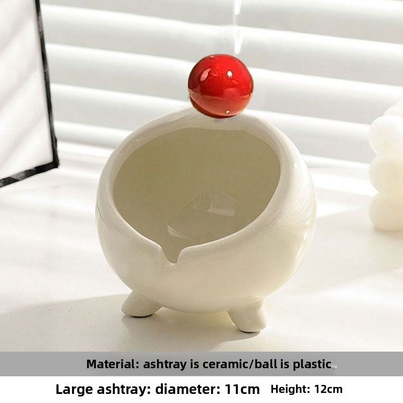Cute Personalized Ceramic Ashtray, Creative Light Luxury Trendy Living Room Home Office Decor Gift (Splash-Proof)