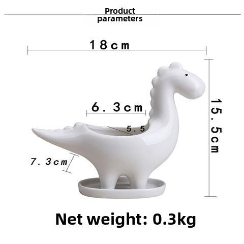Creative Simple Cute Cartoon Dinosaur Succulent Pot, Home Living Room Bedroom Decor Small Planter