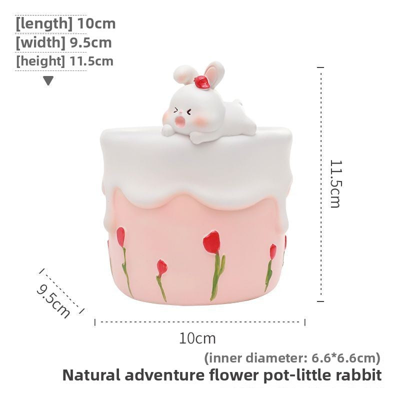 Personalized Nature Adventure Dual-Use Succulent Pot & Pen Holder, Balcony Garden Desktop Plant Decor Figurine