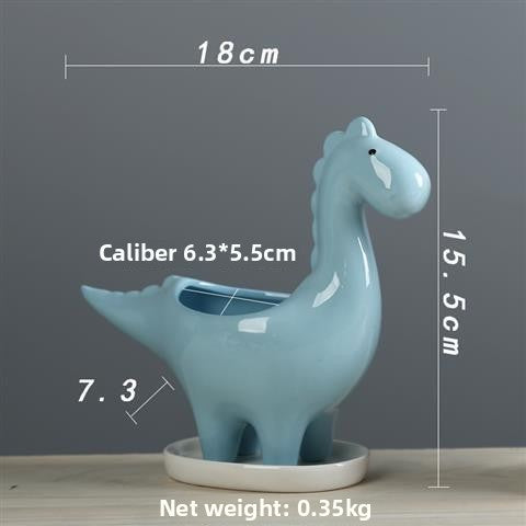 Creative Simple Cute Cartoon Dinosaur Succulent Pot, Home Living Room Bedroom Decor Small Planter