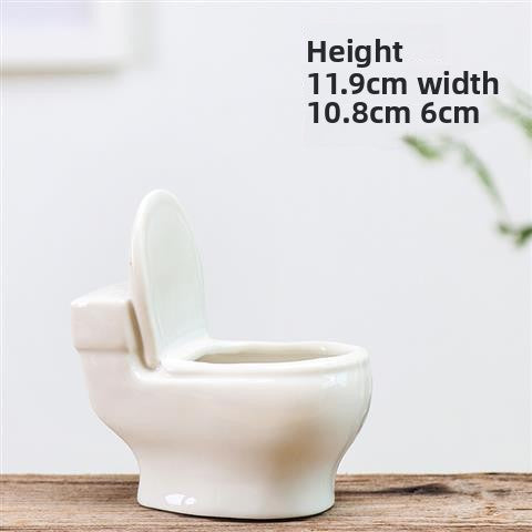 Creative Cute Simple Small Ceramic Succulent Pot, Desktop Toilet Origami Shape Planter