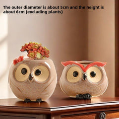 Cute Animal Succulent Pot Set, Creative Coarse Pottery Simple Home Durable High Aesthetic Decor