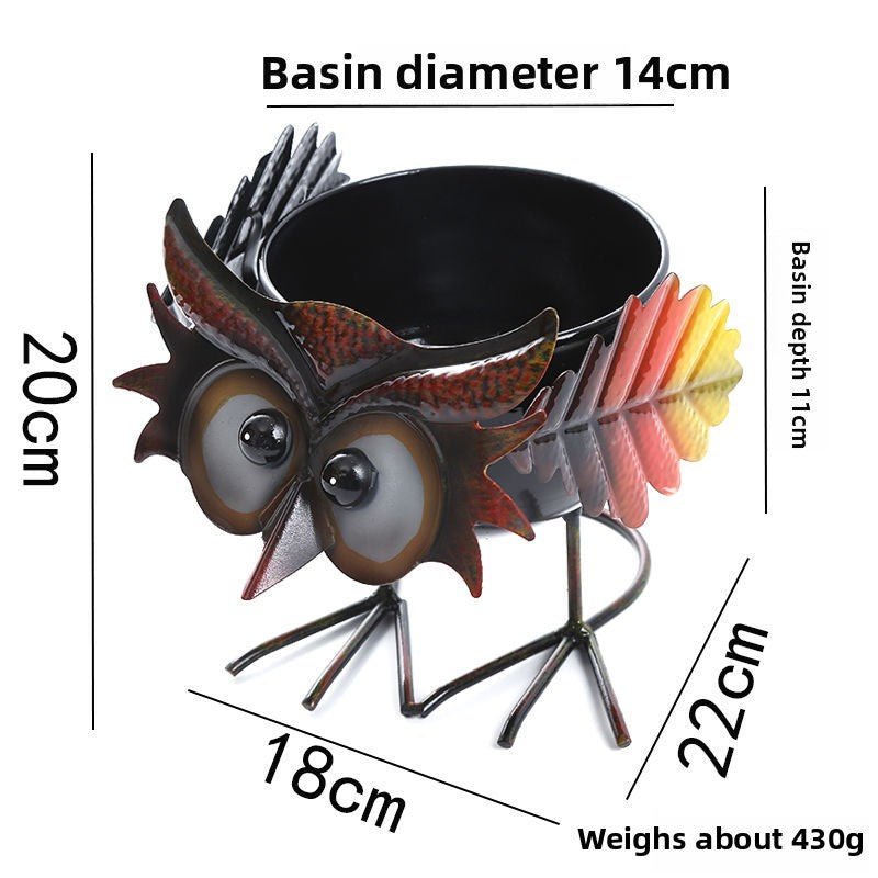 Super Cute Creative Iron Art Animal Flower Pot, Garden Courtyard Balcony Home School Desktop Decor