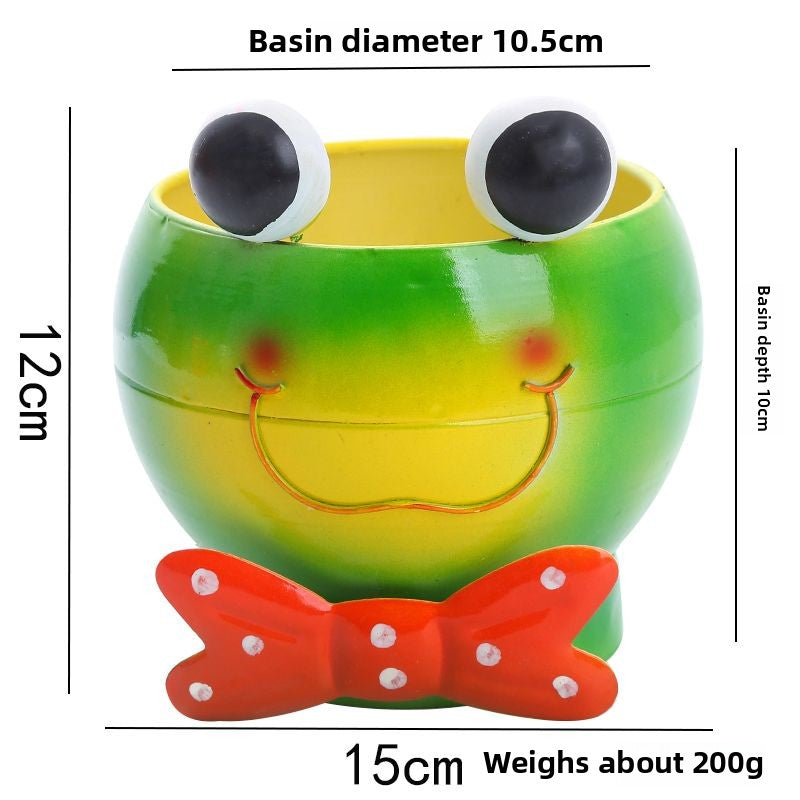 Super Cute Creative Iron Art Animal Flower Pot, Garden Courtyard Balcony Home School Desktop Decor